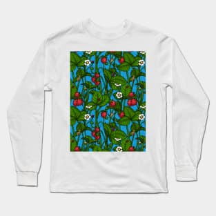 Wild strawberries, green and red Long Sleeve T-Shirt